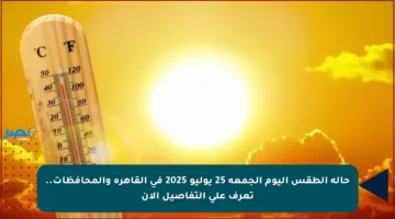 حالة الطقس اليوم الجمعة 25 يوليو 2025 في القاهرة والمحافظات.. تعرف على التفاصيل الآن